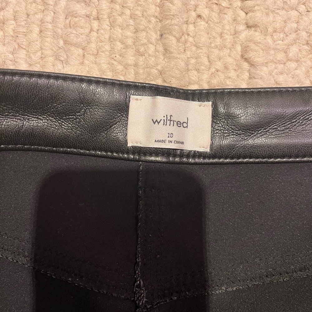 Wilfred High Waisted Black Melina Leather Pant Women’s Size 10 - Picture 5 of 5